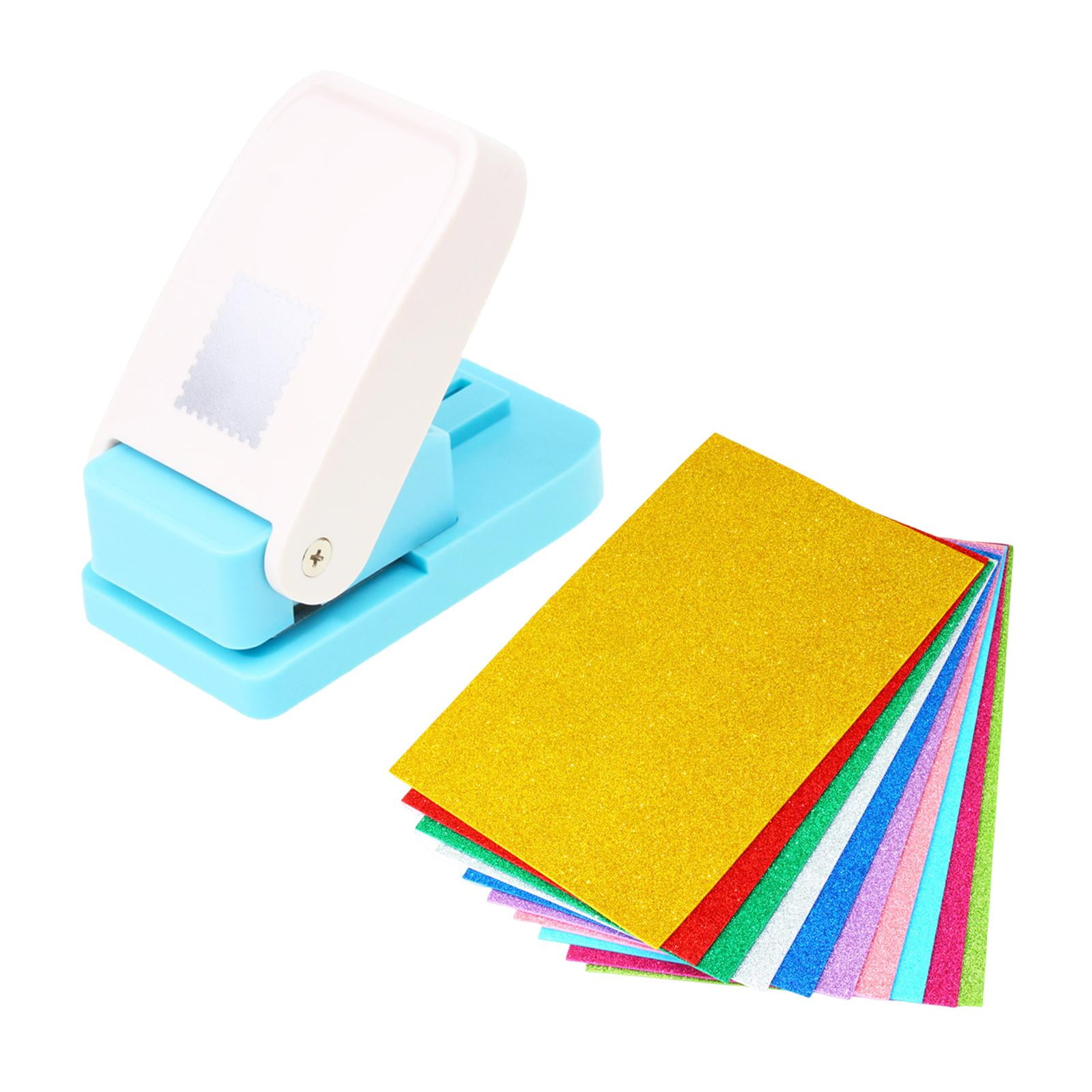 HOMYL Paper Punch with Stamps, Punch with 10 Sheets of Glitter Foam, for Scrapbooking,