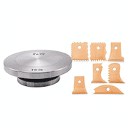 HOMYL Pottery Banding Wheel Manual Forming Sculpting Turntable Ceramic Clay Art 18cm 7 Pieces Clay Trimming Tool DIY Wooden Pottery Rib Easy to Shape