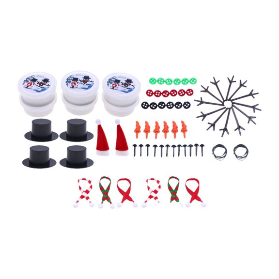 HOMYL Snowman Craft for Kids Decorative Model Build a Snowman Set Stocking Stuffer