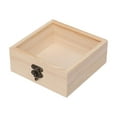 thumbnail image 1 of HOMYL Wooden Box Jewelry Display Case DIY with Hinged Glass Lid Wedding Gift Boxes 12cmx12cmx5cm, 1 of 8