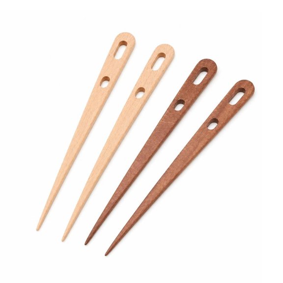 HOMYL Wooden Nalbinding Pin Two Hole Smooth Beech Weaving Needle Lightweight for Textile Artists Crafters