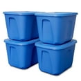 thumbnail image 1 of HOMZ 10 Gallon Heavy Duty Plastic Storage Container, Capri Blue (4 Pack), 1 of 10