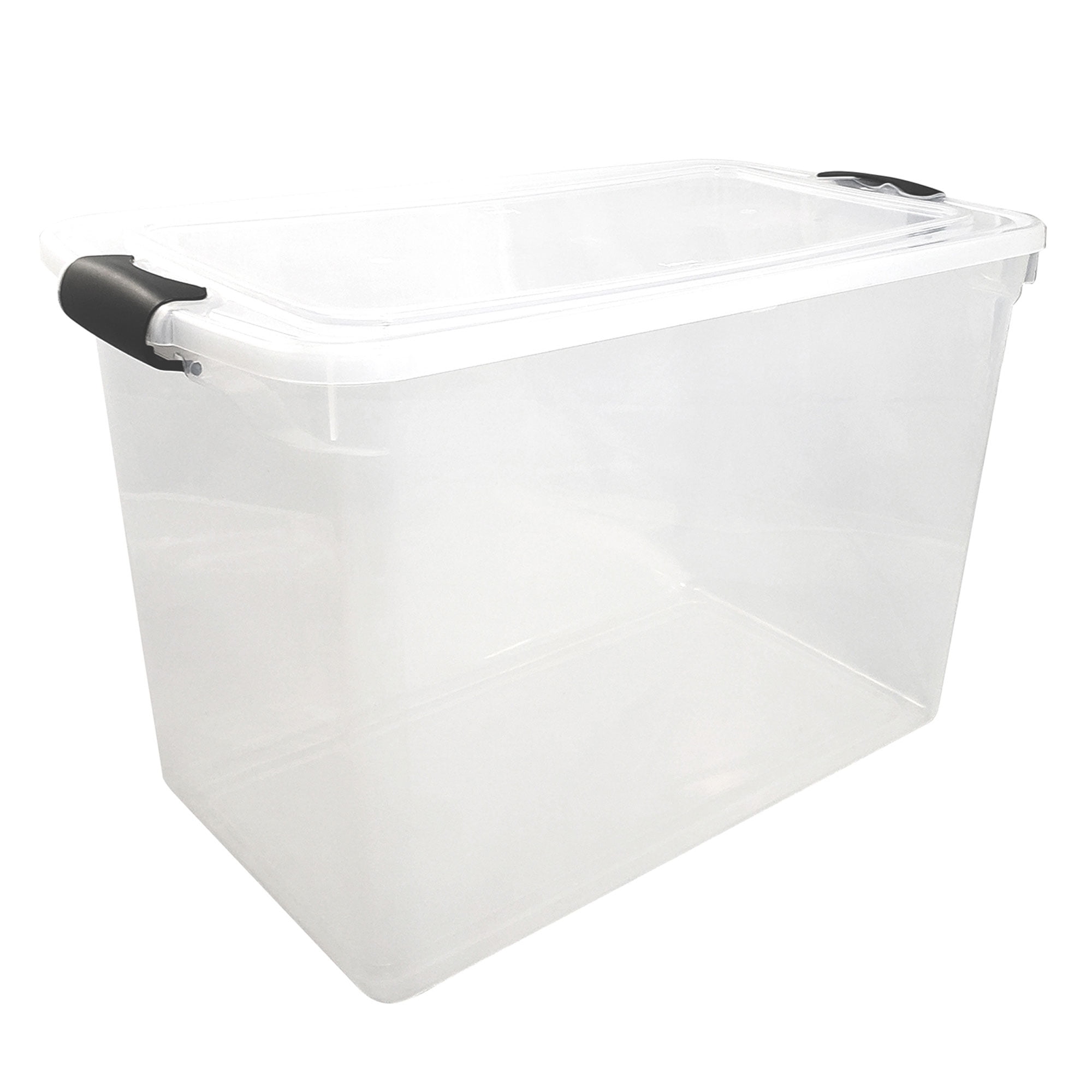 Open Box HOMZ 112 Qt Latching Storage Container, Extra Large, Clear (2 Pack)
