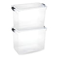 thumbnail image 1 of HOMZ 112-Quart Clear Plastic Stackable Storage Bin with Lid, 2 Pack, Gray, 1 of 11