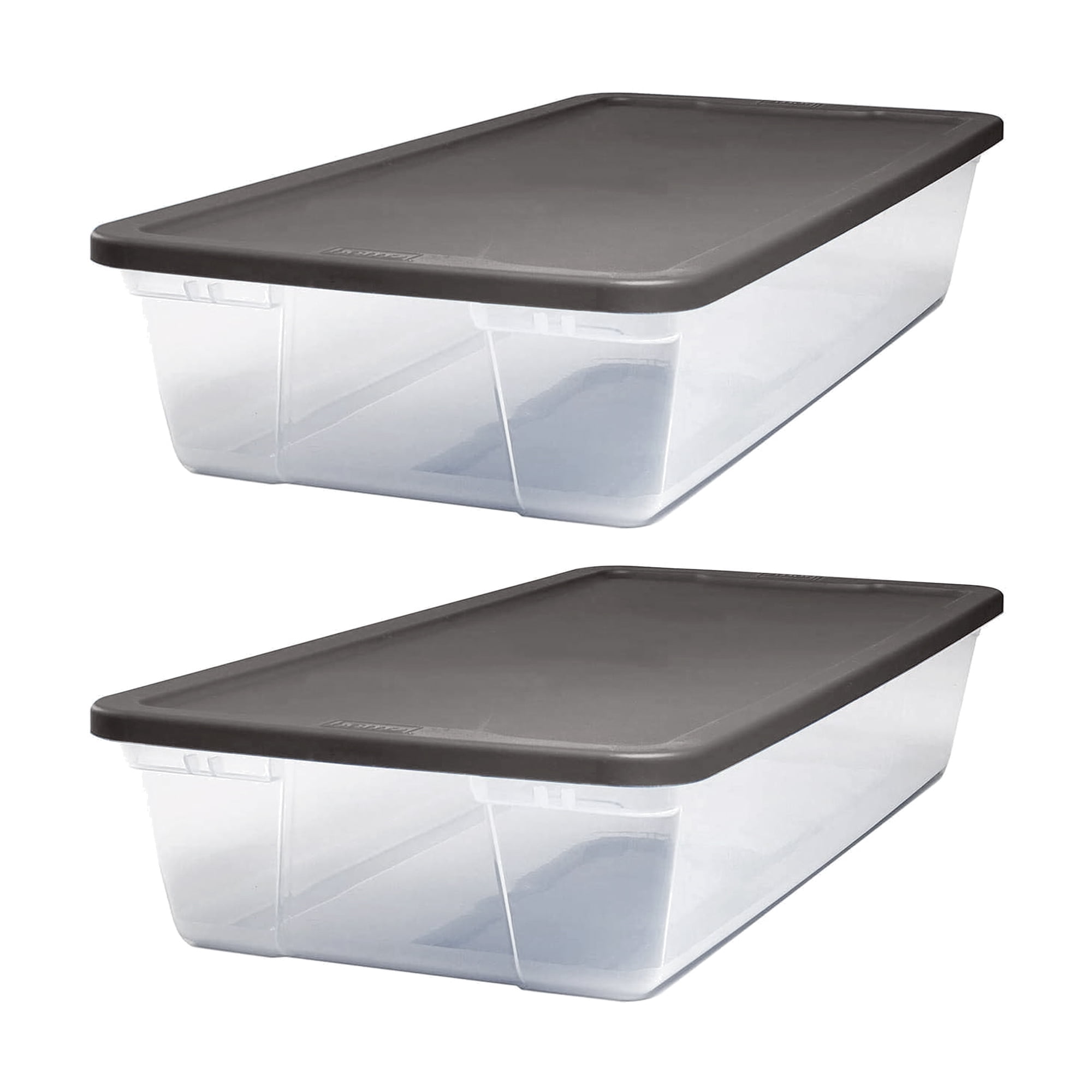 Homz 28 Qt Clear Plastic Organizer Storage Container Bin with Lid ...