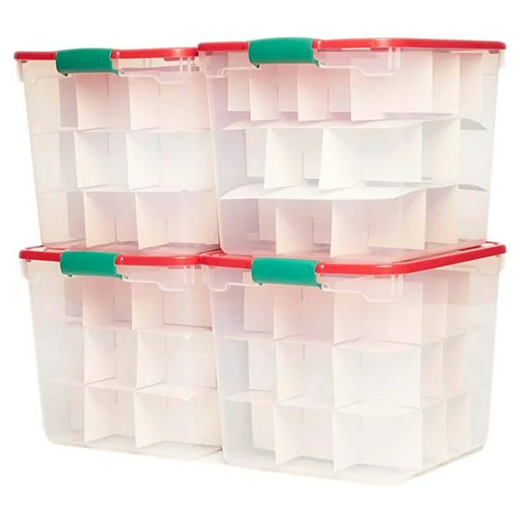 Open Box HOMZ 31 Qt Holiday Plastic Container w/ Latching Handles (4 Pack)