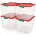 thumbnail image 1 of HOMZ 31 Qt Holiday Plastic Storage Container Bin with Latching Lid, 4 Pack, 1 of 12