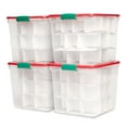 thumbnail image 1 of HOMZ 31 Quart Holiday Clear Plastic Storage Container (4 Pack), 1 of 11