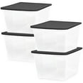 thumbnail image 1 of HOMZ 56-Quart Clear Stackable Plastic Storage Containers, Gray Lid, 4 Pack, 1 of 10