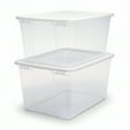 thumbnail image 1 of HOMZ 56-Quart Clear Stackable Plastic Storage Containers, White Lid, 2 Pack, 1 of 11