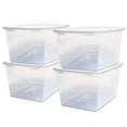 thumbnail image 1 of HOMZ 56-Quart Clear Stackable Plastic Storage Containers, White Lid, 4 Pack, 1 of 10