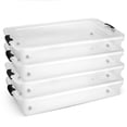 thumbnail image 1 of HOMZ 60-Quart Clear Underbed Storage Container with Lid and Wheels, 4 Pack, 1 of 11