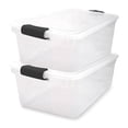 thumbnail image 1 of HOMZ 64-Quart Clear Plastic Stackable Storage Bin with Lid, 2 Pack, Clear, 1 of 8
