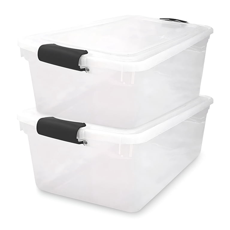 Homz, Storage Bin, 64 qt, Stackable with Lid, 2 Pack - Walmart.com