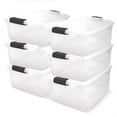 thumbnail image 1 of HOMZ 64-Quart Clear Plastic Stackable Storage Bin with Lid, 6 Pack, Clear, 1 of 10