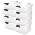 thumbnail image 1 of HOMZ 64-Quart Clear Stackable Plastic Storage Bins, Black Latches, 8 Pack, 1 of 10