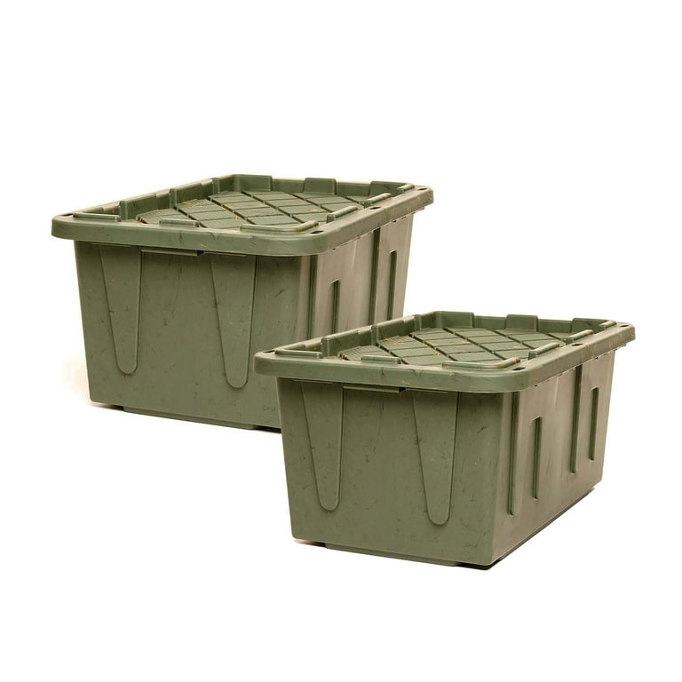 HOMZ Durabilt 27 Gallon Heavy Duty Storage Tote with Lid 2 Pack
