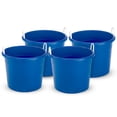 thumbnail image 1 of HOMZ Rope-Handle 18-Gallon Open Storage Tubs, Plastic Buckets, Blue, 4 Pack, 1 of 9