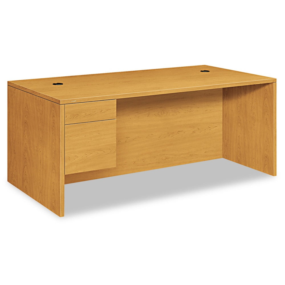 Harvest Brown 72" Executive Desk with Filing Cabinet and Drawers