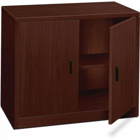HON 10500 Series Bookcase Cabinet - 2-Drawer 36" x 20" x 29.5" - 2 - 2 Door(s) - 1 Shelve(s) - Square Edge - Material: Wood - Finish: Laminate, Mahogany