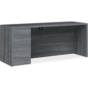 HON 10500 Series Left Credenza - 72 72" x 24" x 29.5" - 2 x File Drawers - Single Pedestal on Left Side - Flat Edge - Material Wood, Laminate - Finish Sterling Ash Laminate