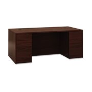 HON 10500 Series Mocha Laminate Furniture Components - 4-Drawer 60" x 30" x 29.5" , 1" Edge, 60" x 30"Work Surface - 4 x Box Drawers, File Drawers - Double Pedestal - Square Edge - Material Wood,