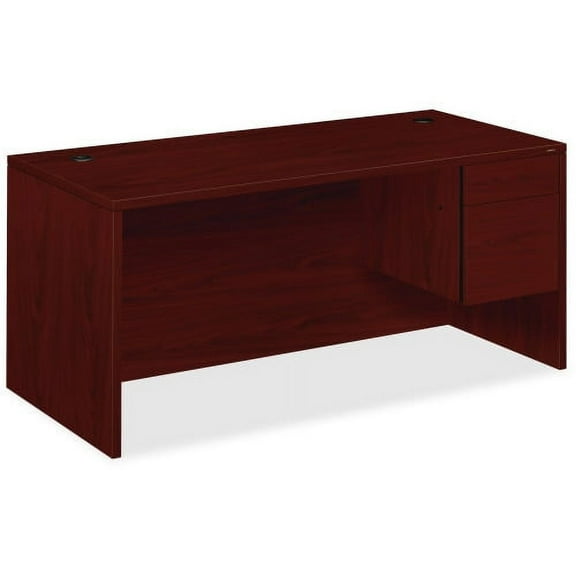 HON 10500 Series Right Single Pedestal Desk - 2-Drawer 66" x 30" x 29.5" - 2 x Box Drawer(s), File Drawer(s) - Single Pedestal on Right Side - Smooth Edge - Material: Wood - Finish: Laminate, Mahogany