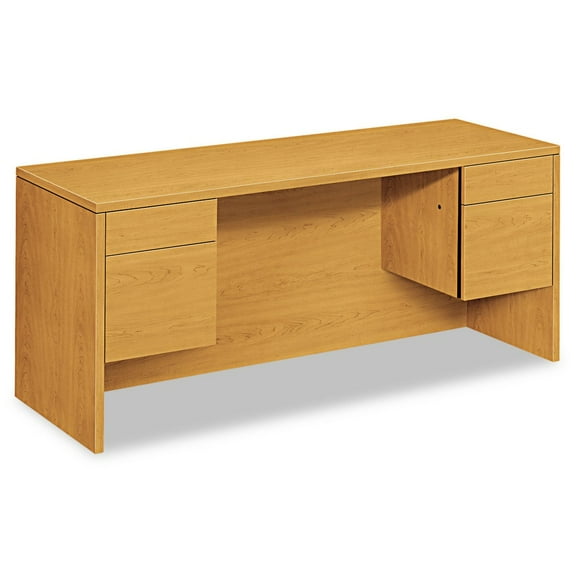 10500 Series 60 in. x 24 in. x 29.5 in. Kneespace Credenza With 3/4-Height Pedestals - Harvest