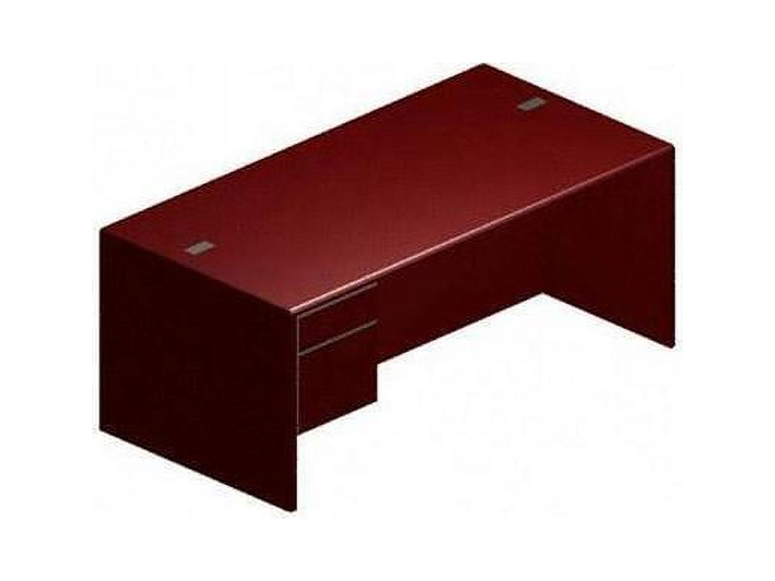 Mahogany Executive Desk with Drawer and Power Outlet