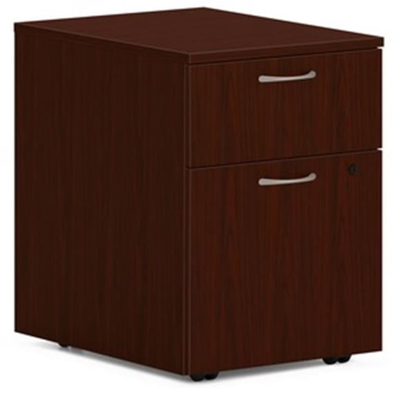HON 15 in. 2 x Box & File Mod Pedestal Mobile Pedestal Drawer - Steel Ball Bearing, Mahogany