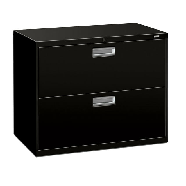 HON 2-Drawer Filing Cabinet - 600 Series Lateral Legal or Letter File Cabinet, Black (H682)