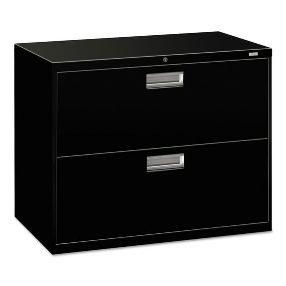 HON 2-Drawer Filing Cabinet - 600 Series Lateral Legal or Letter File Cabinet, Black (H682)