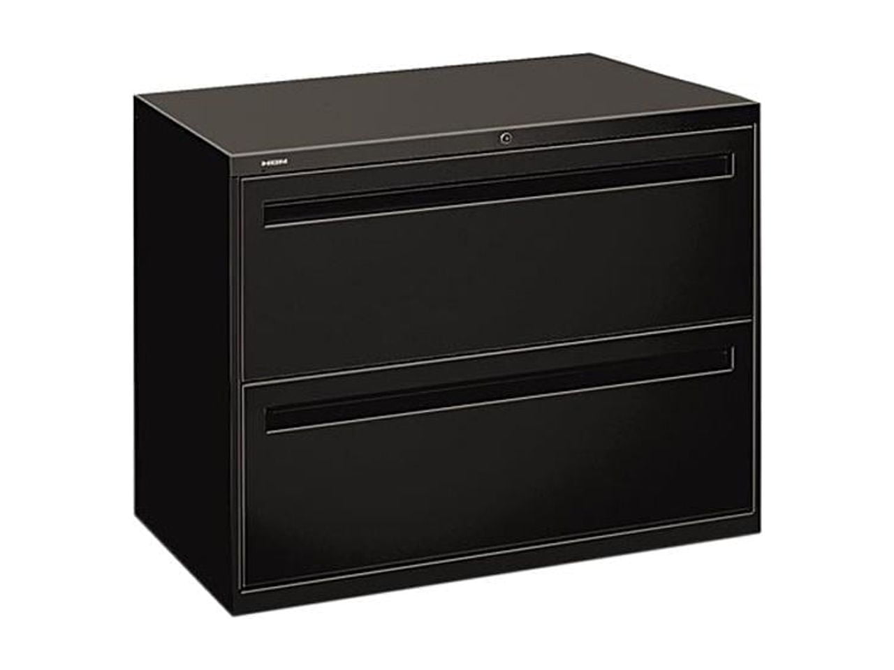 Black 2-Drawer Lockable Lateral Filing Cabinet