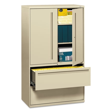 HON 2 Drawers Lateral Lockable Filing Cabinet, Putty