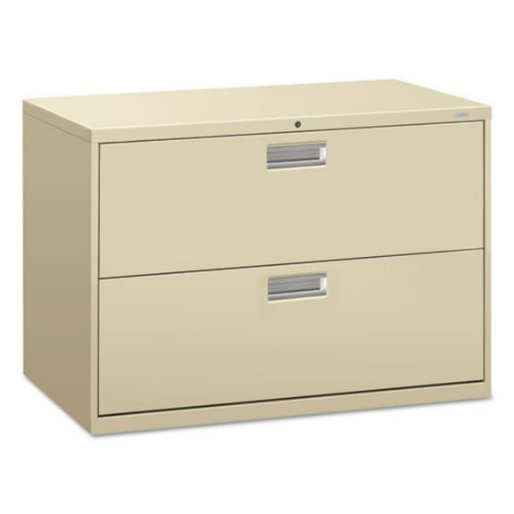 HON 2 Drawers Lateral Lockable Filing Cabinet, Putty