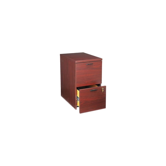 HON 10500 Series 2-Drawer Mobile Vertical File Cabinet Letter/Legal Size Lockable Mahogany