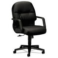 thumbnail image 1 of HON H2092.H.SR11.T Pillow-Soft 2090 Series Leather Managerial Mid-Back Swivel/Tilt Chair with 16.75 in. to 21.25 in. Seat Height - Black, 1 of 3