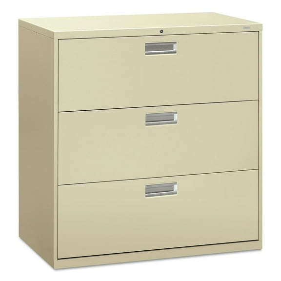 HON 3 Drawers Lateral Lockable Filing Cabinet, Putty
