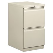 HON H33820R.L.Q 15 in. x 19.88 in. x 28 in. 2-Drawer Brigade Mobile Pedestal - Letter, Light Gray