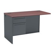 HON H38216L.N.S 38000 Series 48 in. x 24 in. x 29.5 in. Left Flush Return - Mahogany/Charcoal