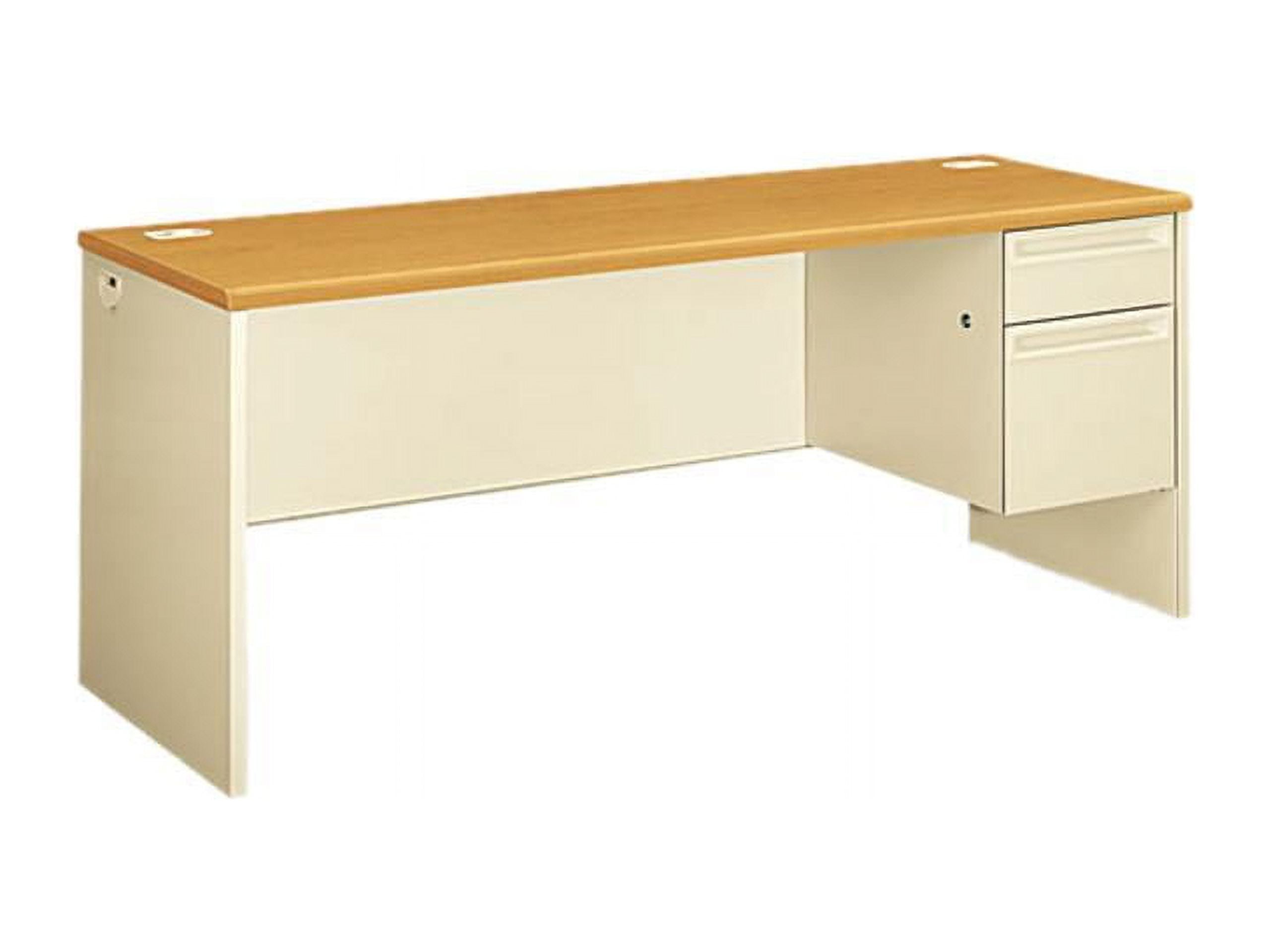 Harvest and Putty Executive Desk with Filing Cabinet