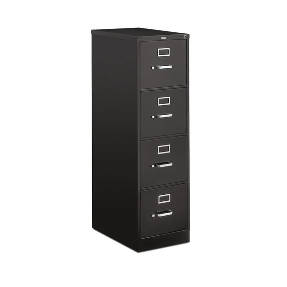 HON 4-Drawer Letter File - Full-Suspension Filing Cabinet with Lock, 52 by 25-Inch Black (510 Series - Model 514PP)