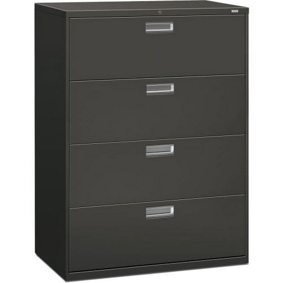 HON 4 Drawers Lateral Lockable Filing Cabinet, Charcoal