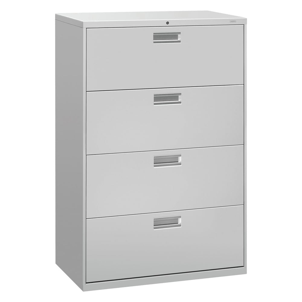 HON 4 Drawers Lateral Lockable Filing Cabinet, Gray - Walmart.com, image size:1000x1000