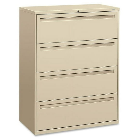 HON 4 Drawers Lateral Lockable Filing Cabinet, Putty