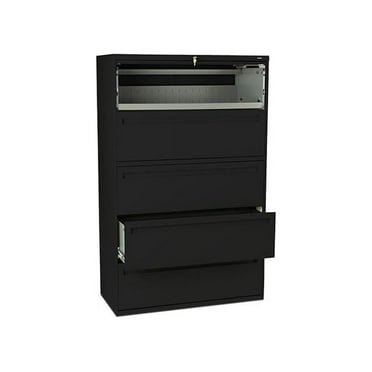 HON 5 Drawers Lateral Lockable Filing Cabinet, Black