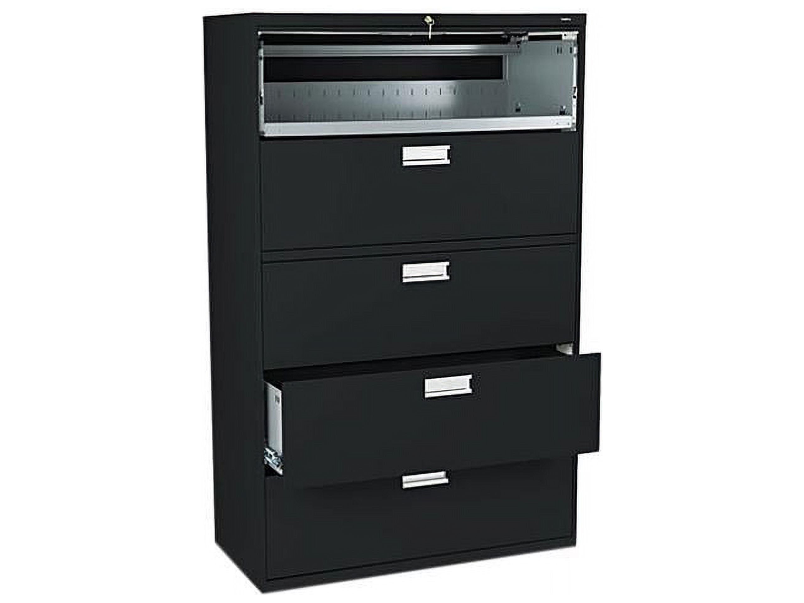 Brigade Elite 5-Drawer Black Steel Lateral Legal File Cabinet