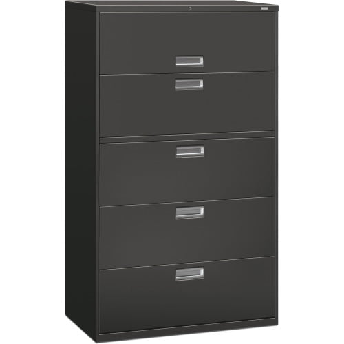 HON Brigade 600 Series 5-Drawer Lateral 42" x 18" x 64.3" - 2 x Shelf(ves) - 5 x Drawer(s) for File - 1 x Door(s) - A4, Legal, Letter - Lateral - Interlocking, Leveling Glide, Ball-bearing Suspension