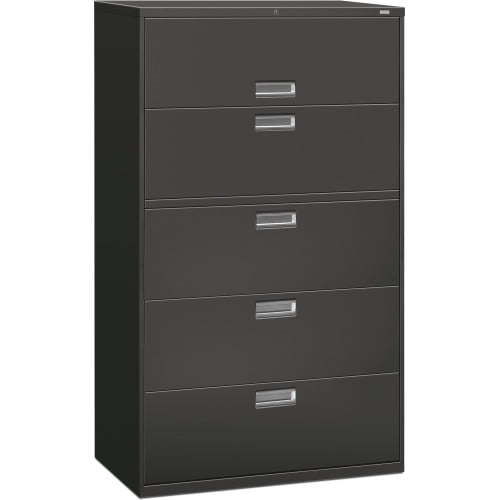 HON Brigade 600 Series 5-Drawer Lateral 42" x 18" x 64.3" - 2 x Shelf(ves) - 5 x Drawer(s) for File - 1 x Door(s) - A4, Legal, Letter - Lateral - Interlocking, Leveling Glide, Ball-bearing Suspension