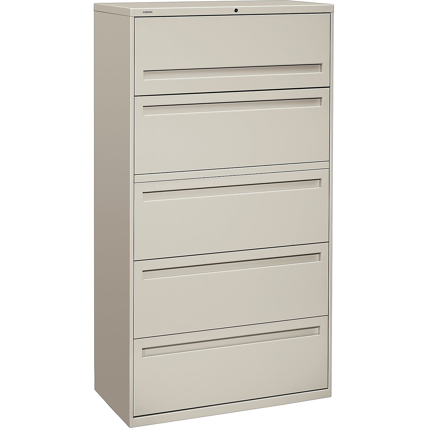 Lateral 5-Drawer Legal Size Lockable File Cabinet in Light Gray